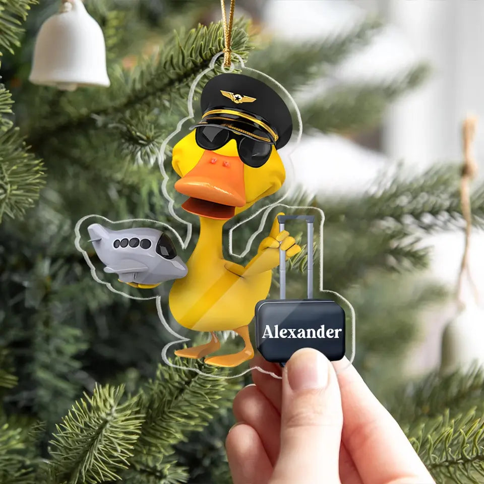 Pilot Duck - Personalized Ornament And Keychain - Christmas Gift For Pilot | 310IHPBNOR1099