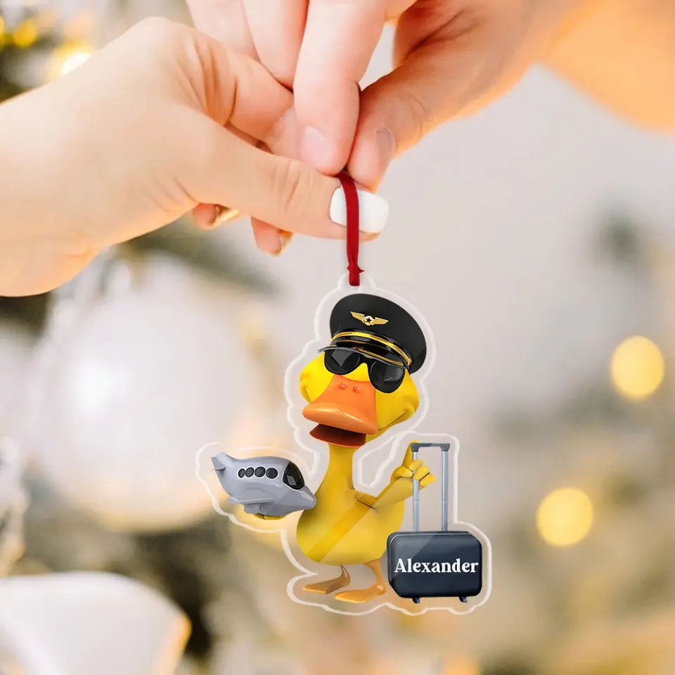 Pilot Duck - Personalized Ornament And Keychain - Christmas Gift For Pilot | 310IHPBNOR1099