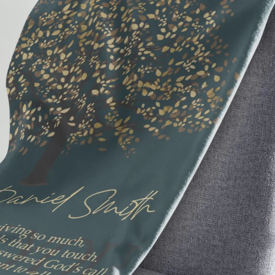 Thank You Pastor - Personalized Name Blanket - Bedding Decor - Pastor Appreciation , Gift For Pastor