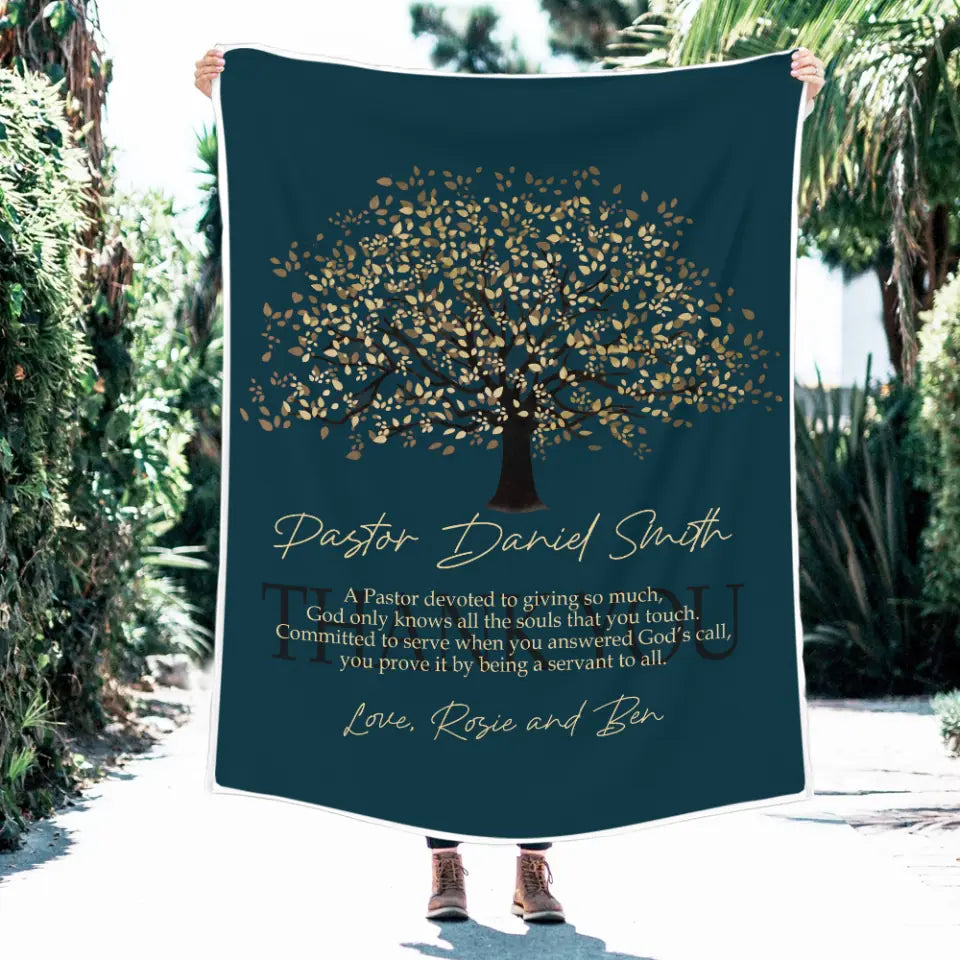 Thank You Pastor Personalized Blanket