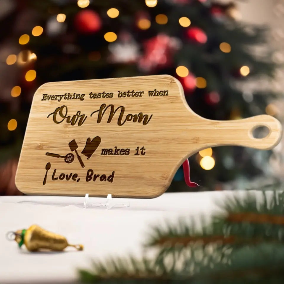 Everything Tastes Better Personalized Wooden Cutting Board