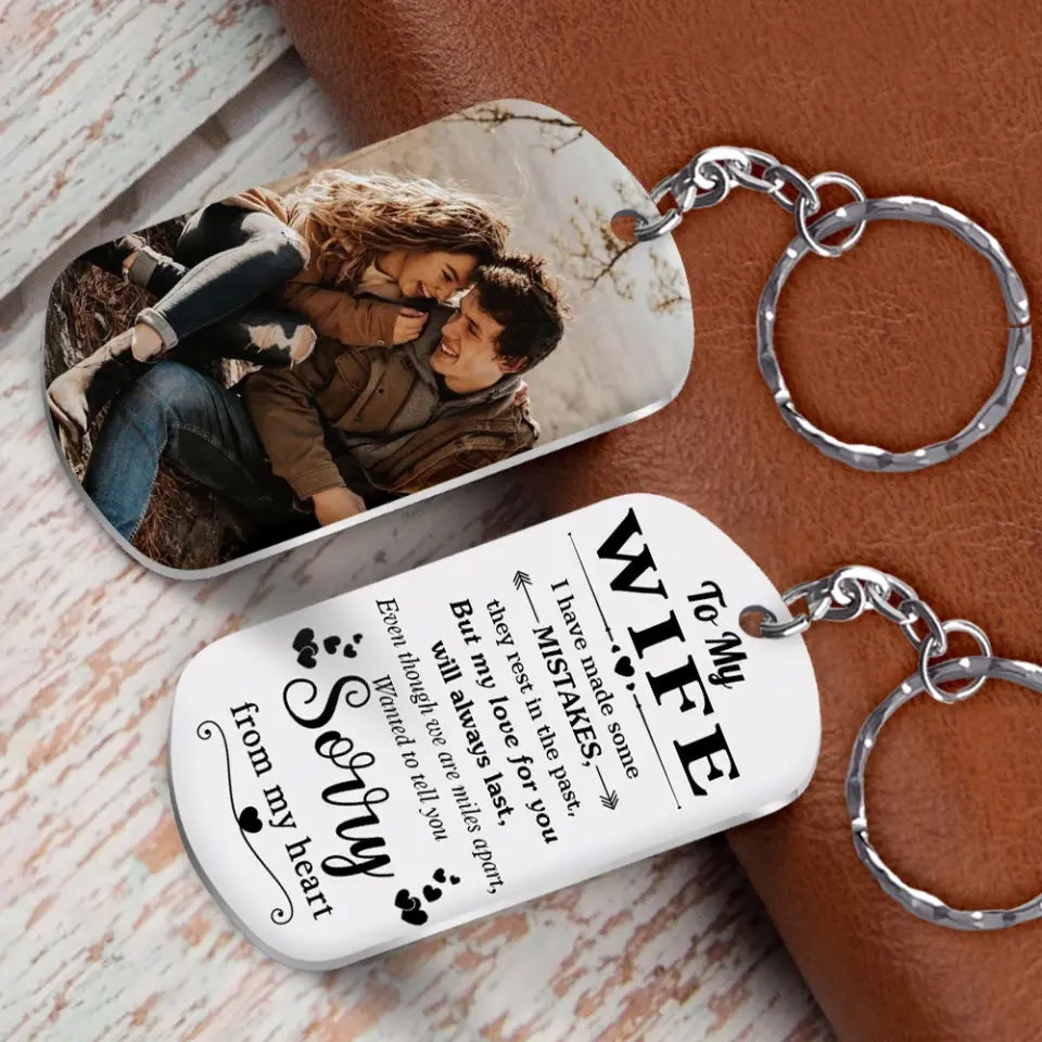 Sorry Wife From My Heart - Personalized Keychain With Picture - Best Sorry Wife Gifts - 208IHPTHKC071