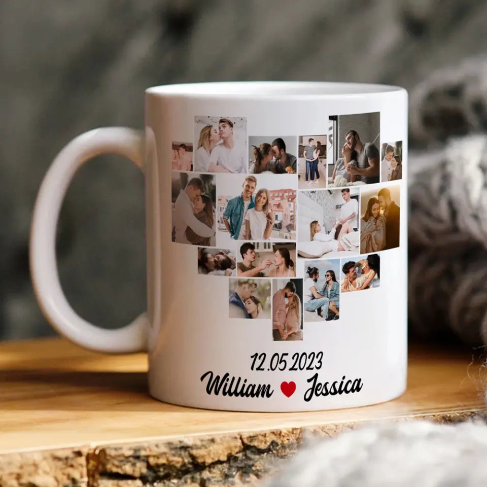 1 Month Together - Personalized White Mug - Anniversary Gift for Couples