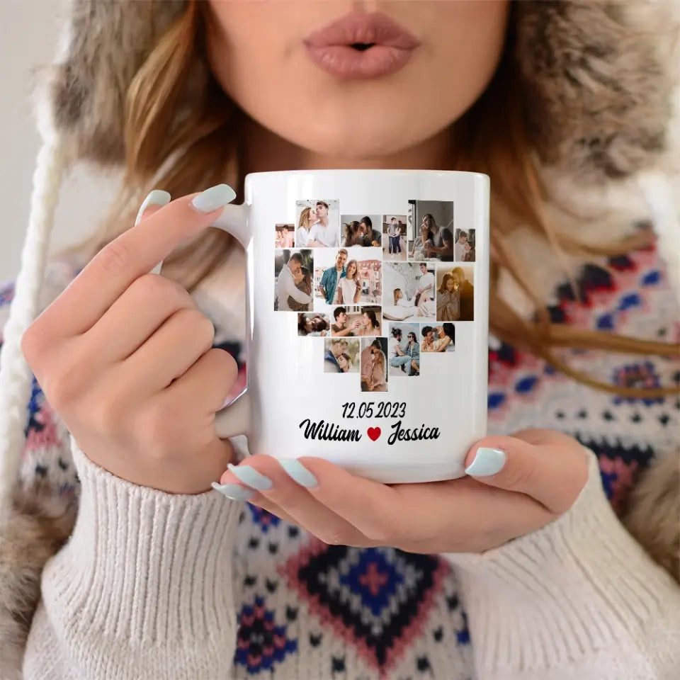 1 Month Together - Personalized White Mug - Anniversary Gift for Couples