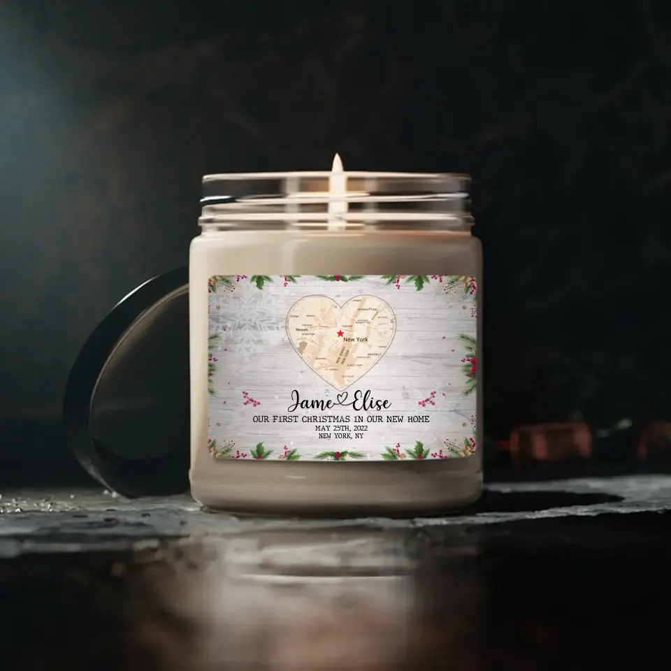 Our First Christmas In Our New Home Custom Candle Christmas Gift For Couples