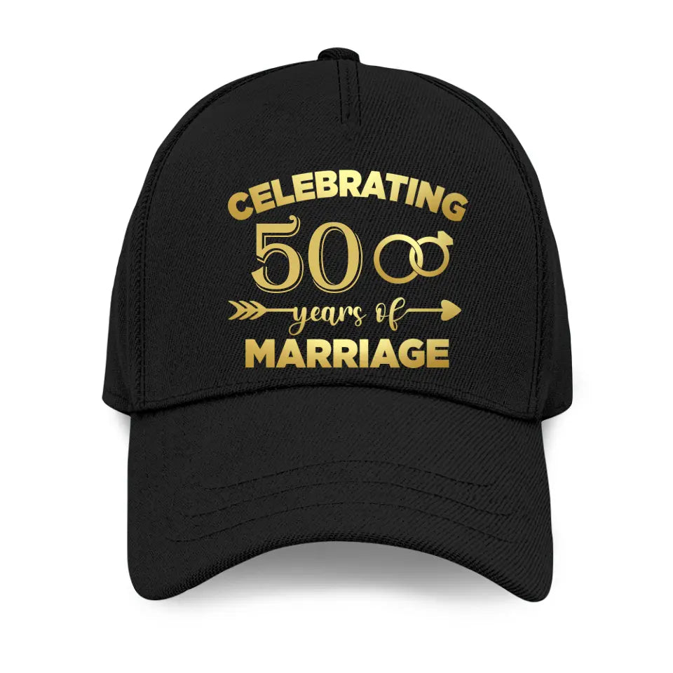 Celebrating Many Years Of Marriage, Personalized Classic Cap, Anniversary Gift for Married Couples