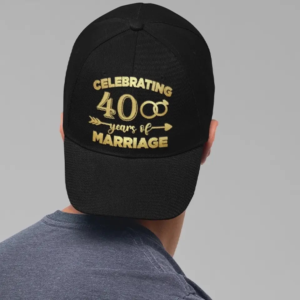 Celebrating Many Years Of Marriage, Personalized Classic Cap, Anniversary Gift for Married Couples
