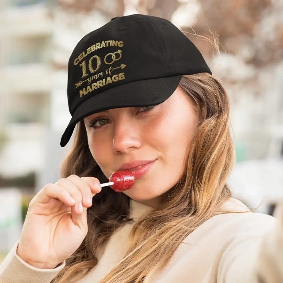 Celebrating Many Years Of Marriage, Personalized Classic Cap, Anniversary Gift for Married Couples