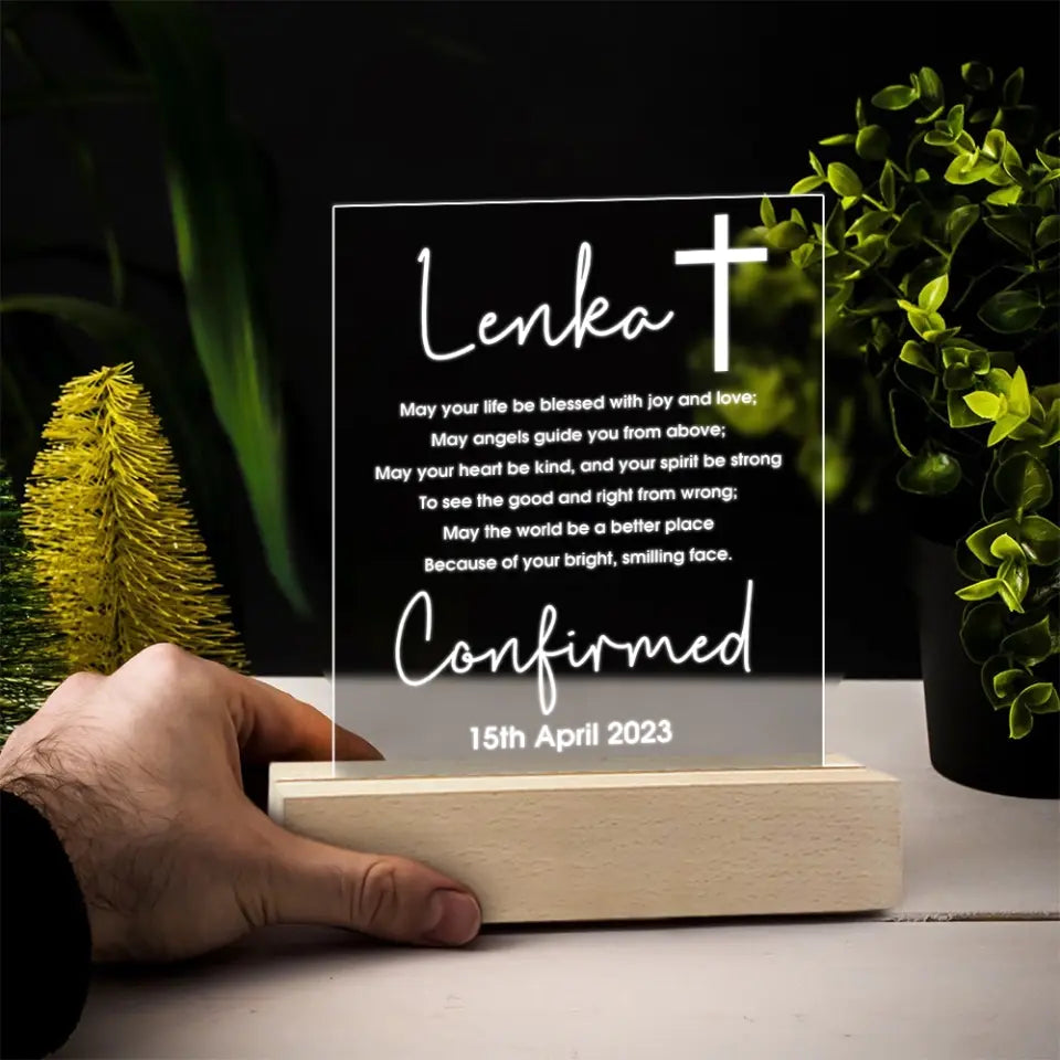 May Your Life Blessed With Joy And Love - Personalized 3D LED Light - Confirmation Gift