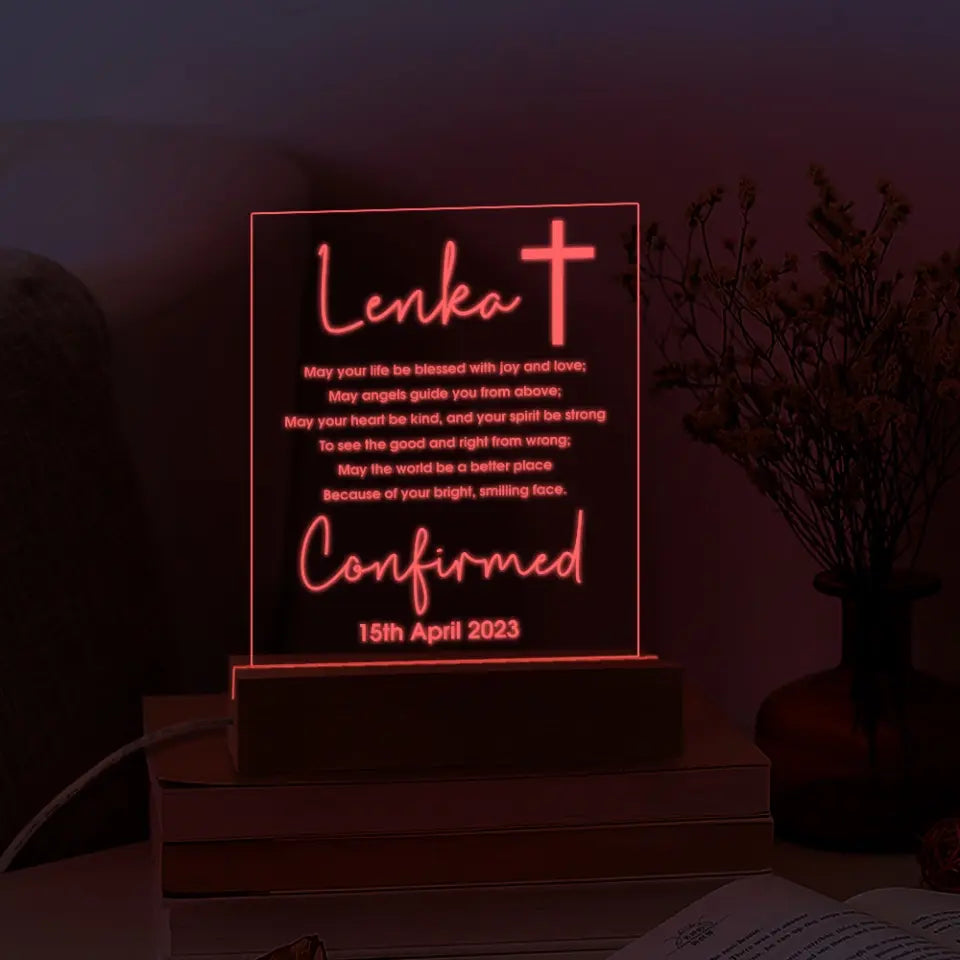 May Your Life Blessed With Joy And Love - Personalized 3D LED Light - Confirmation Gift