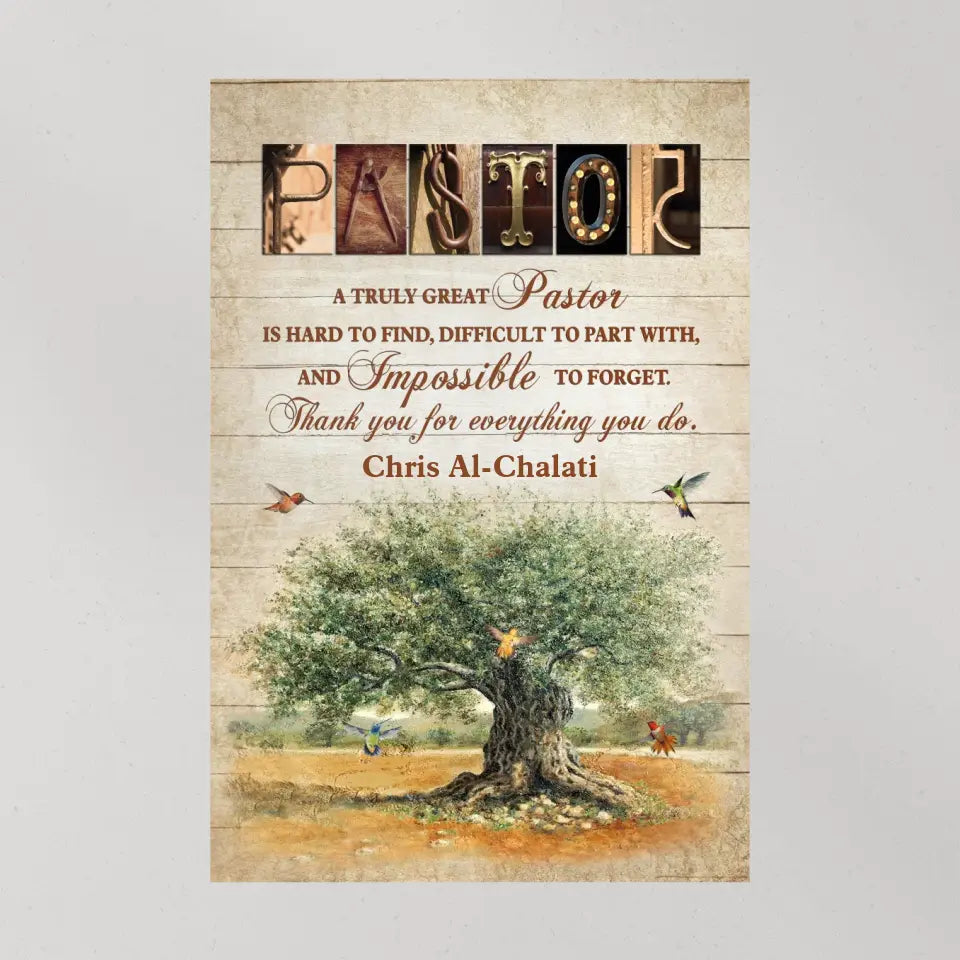 A Truly Great Pastor Is Hard To Find, Personalized Canvas, Gift For Pastor | 310IHPBNCA1080