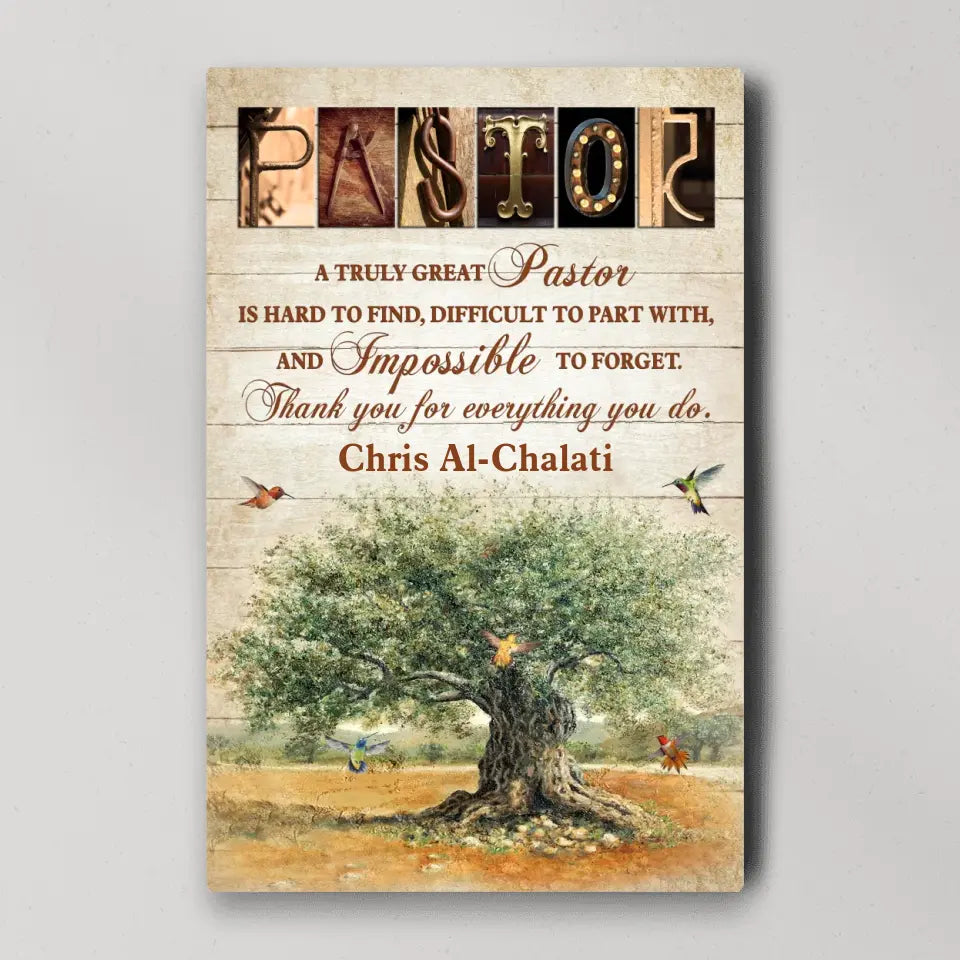 A Truly Great Pastor Is Hard To Find, Personalized Canvas, Gift For Pastor | 310IHPBNCA1080