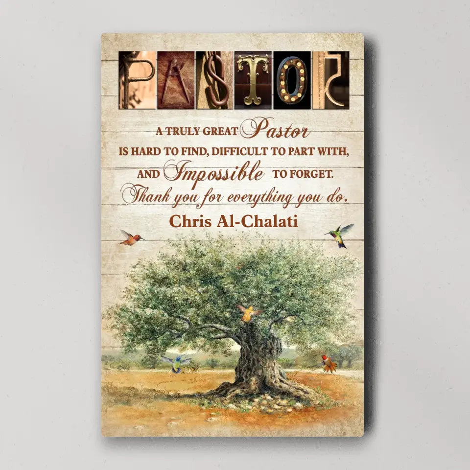 A Truly Great Pastor Is Hard To Find, Personalized Canvas, Gift For Pastor | 310IHPBNCA1080