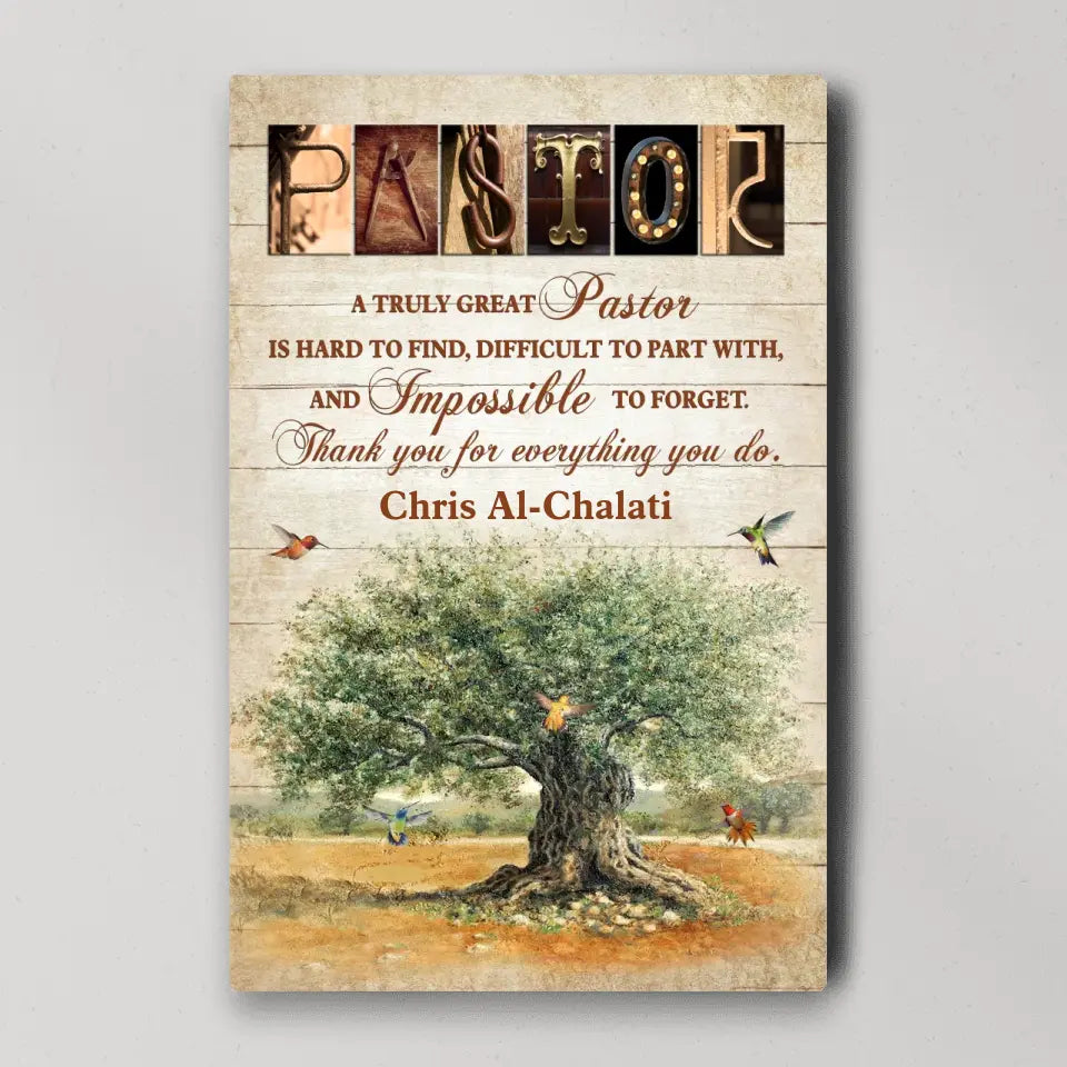 A Truly Great Pastor Is Hard To Find, Personalized Canvas, Gift For Pastor | 310IHPBNCA1080