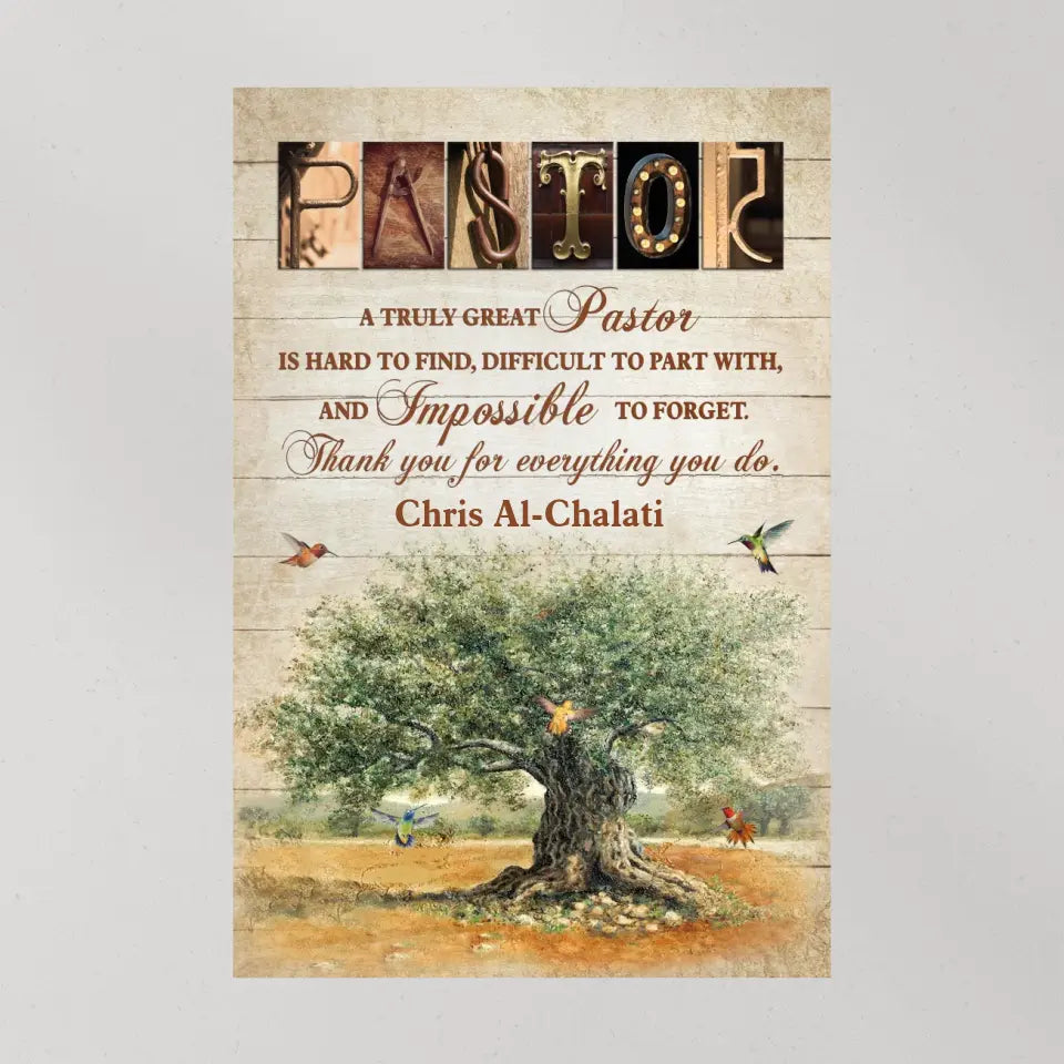 A Truly Great Pastor Is Hard To Find, Personalized Canvas, Gift For Pastor | 310IHPBNCA1080