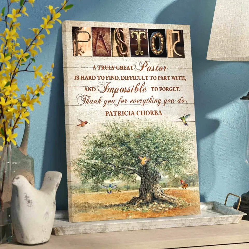 A Truly Great Pastor Is Hard To Find, Personalized Canvas, Gift For Pastor | 310IHPBNCA1080
