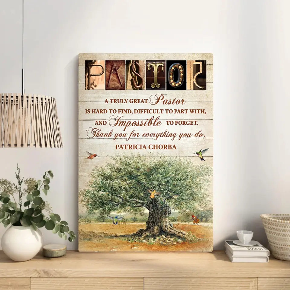 A Truly Great Pastor Is Hard To Find, Personalized Canvas, Gift For Pastor | 310IHPBNCA1080