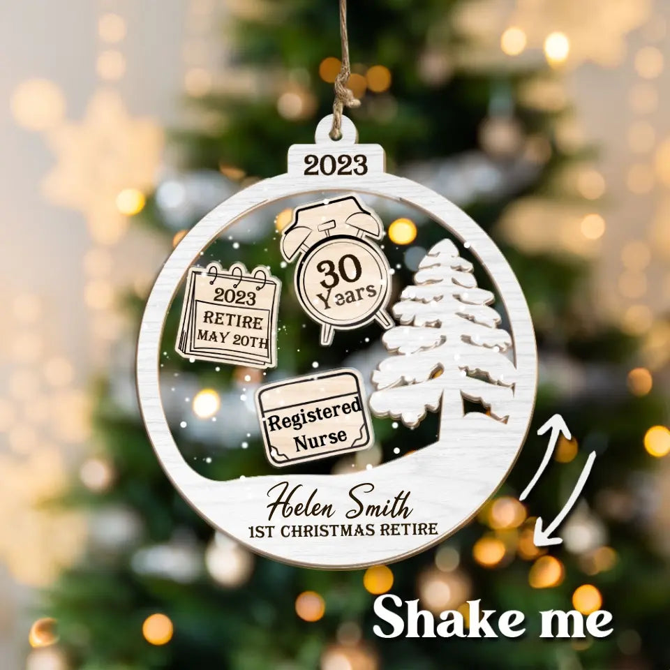 Retirement Personalized Christmas Ornament