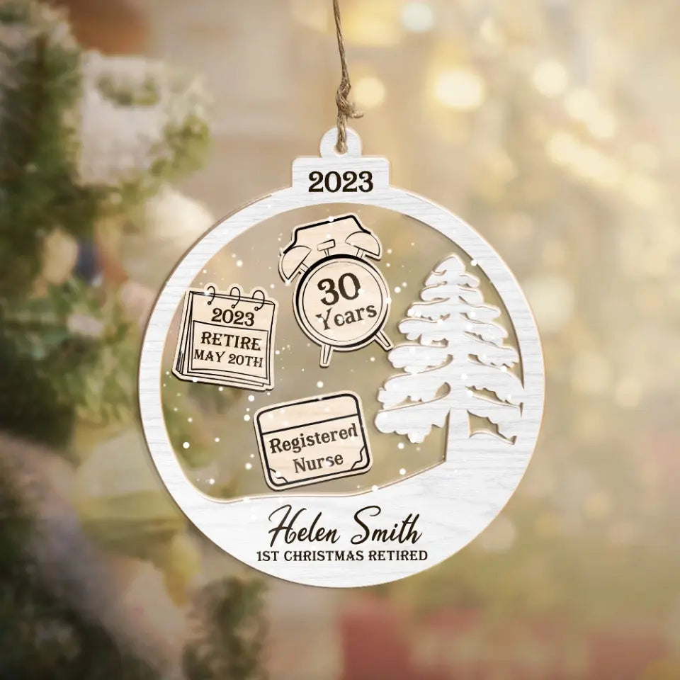 Retirement Personalized Christmas Ornament