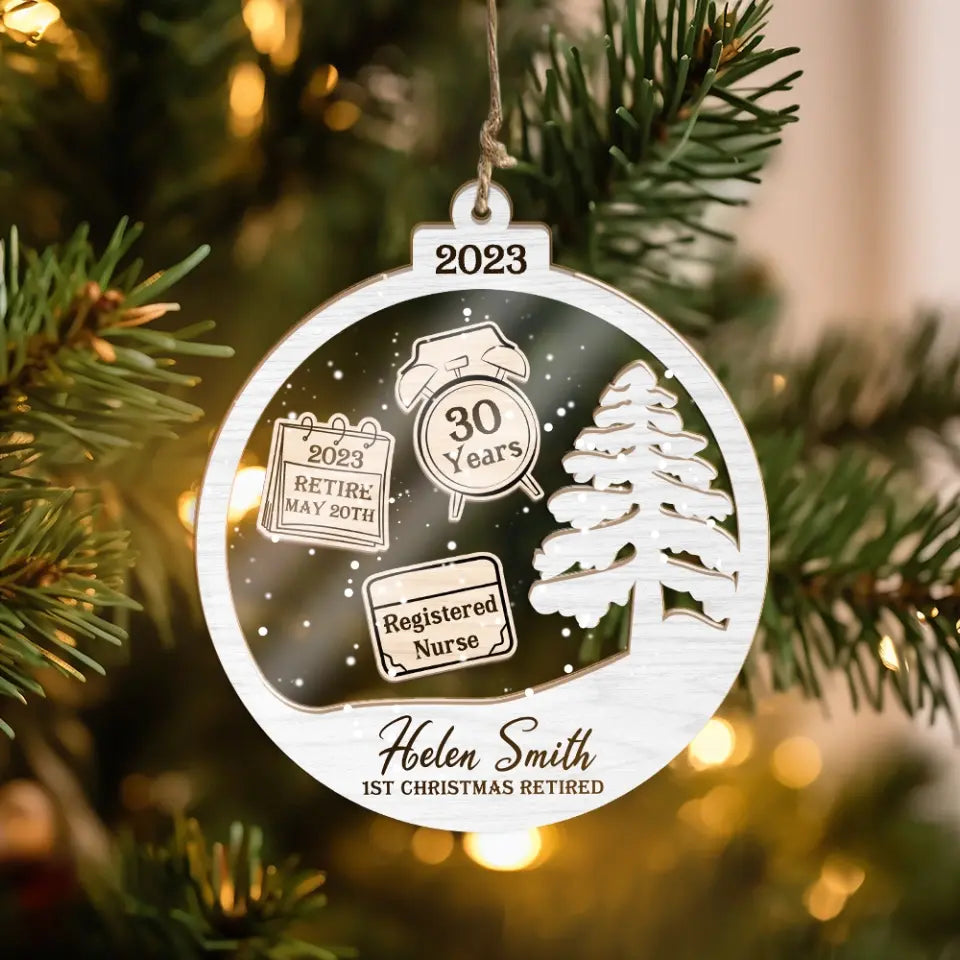Retirement Personalized Christmas Ornament