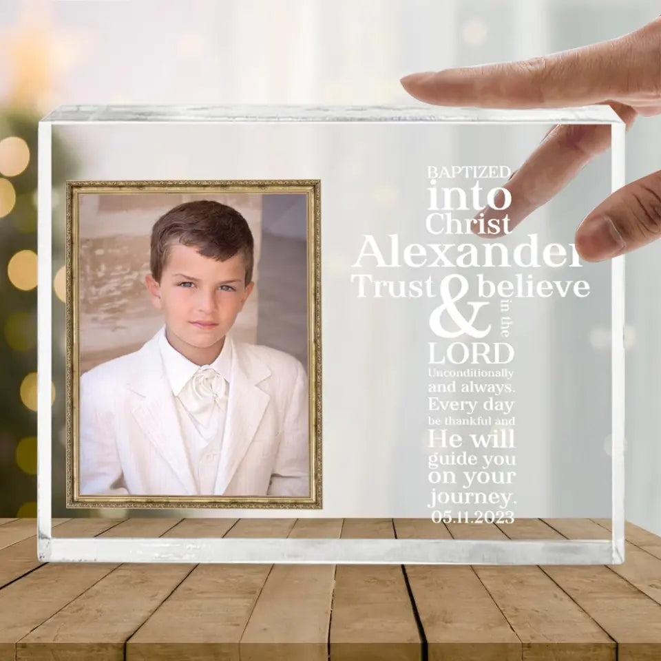 Trust & Believe In The Lord - Personalized Acrylic Plaque - Confirmation Gift, Baptism Gift