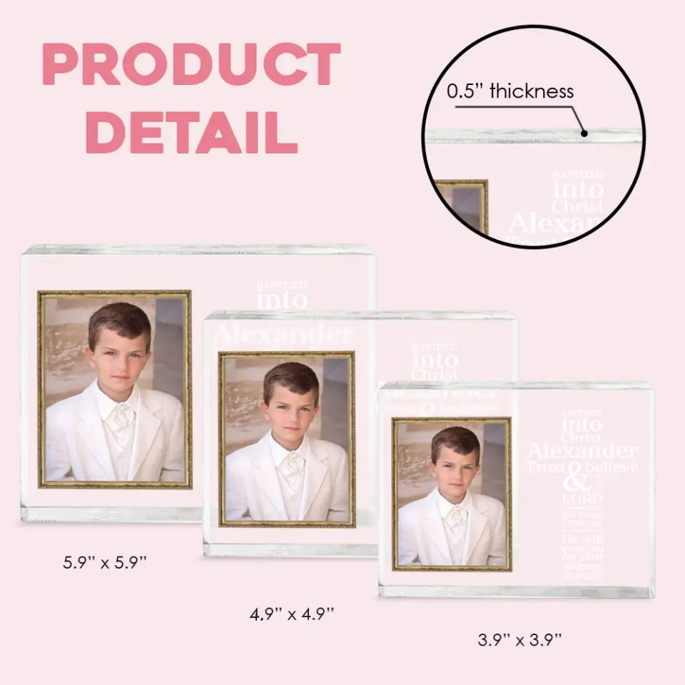 Trust & Believe In The Lord - Personalized Acrylic Plaque - Confirmation Gift, Baptism Gift