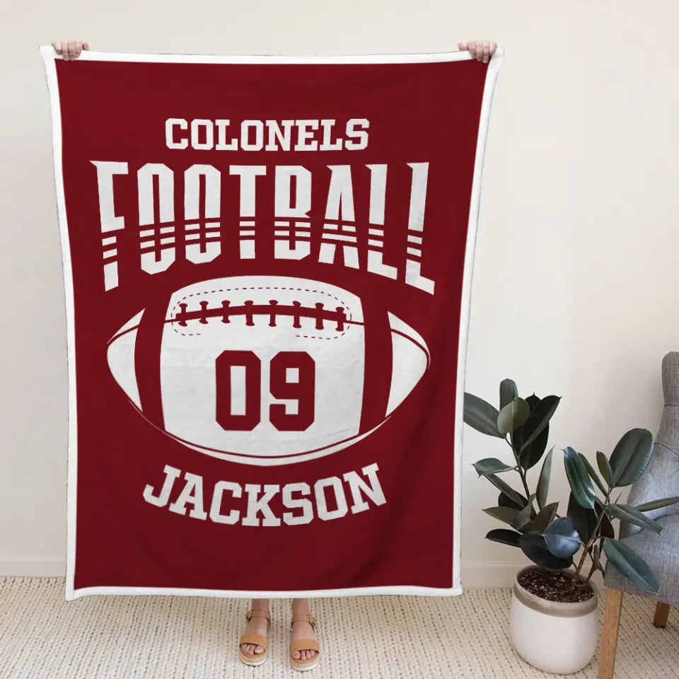 Cozy Team Pride, Fleece Throw Blankets, Personalized Gift for Football Players, Football Lovers | 310IHPBNBL498