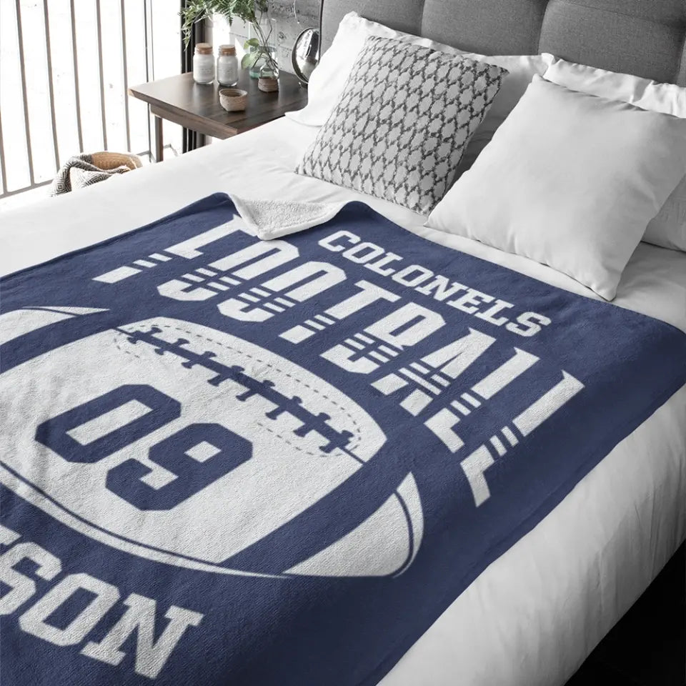 Cozy Team Pride, Fleece Throw Blankets, Personalized Gift for Football Players, Football Lovers | 310IHPBNBL498