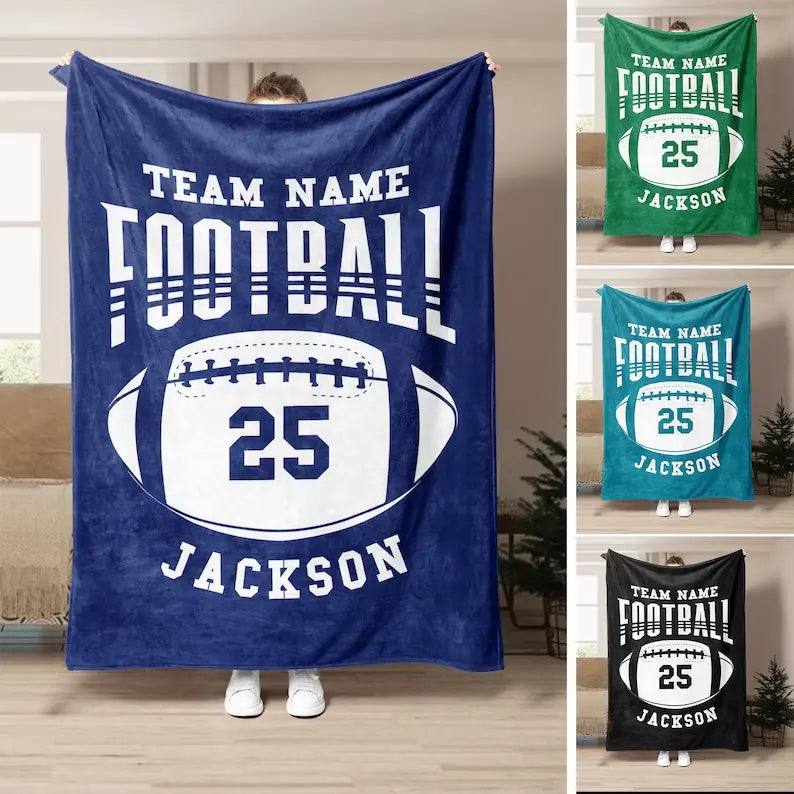 Cozy Team Pride, Fleece Throw Blankets, Personalized Gift for Football Players, Football Lovers | 310IHPBNBL498