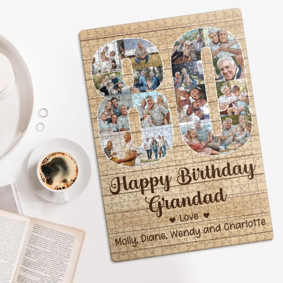80 Years Birthday Gift - Personalized Puzzle - Birthday Gift For Dad Mom Grandpa Grandma | 306IHPBNPZ786