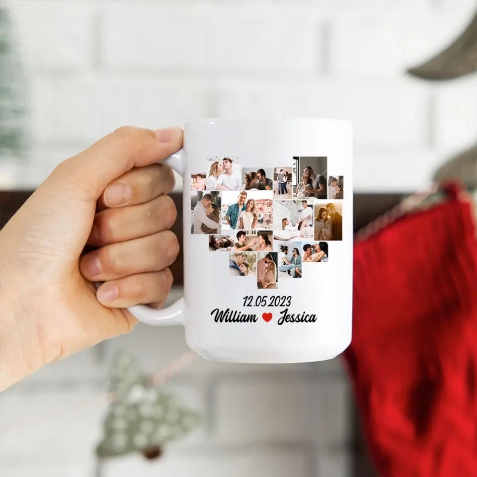6 Months Together Personalized White Mug