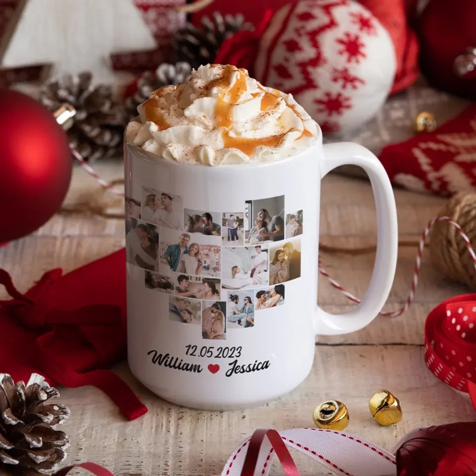 6 Months Together Personalized White Mug