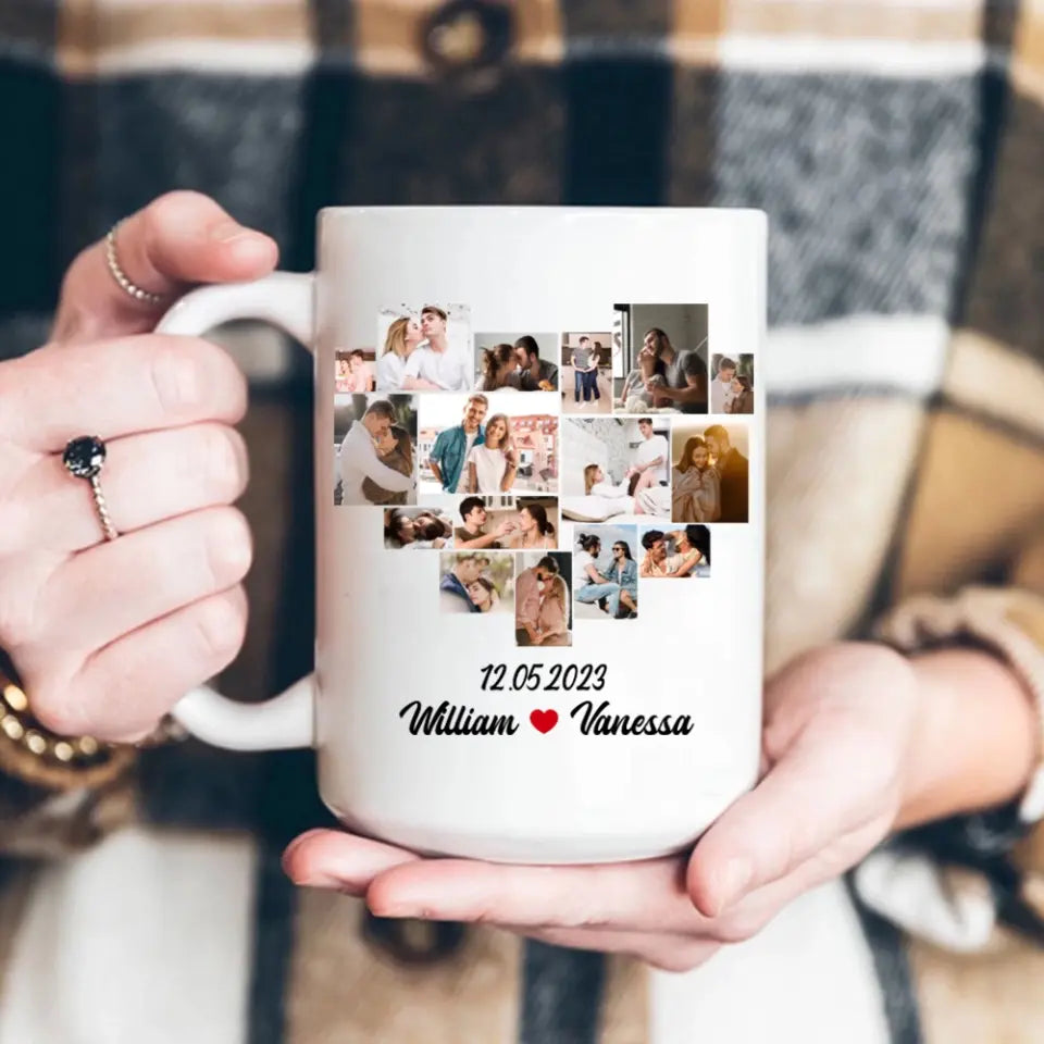 6 Months Together Personalized White Mug