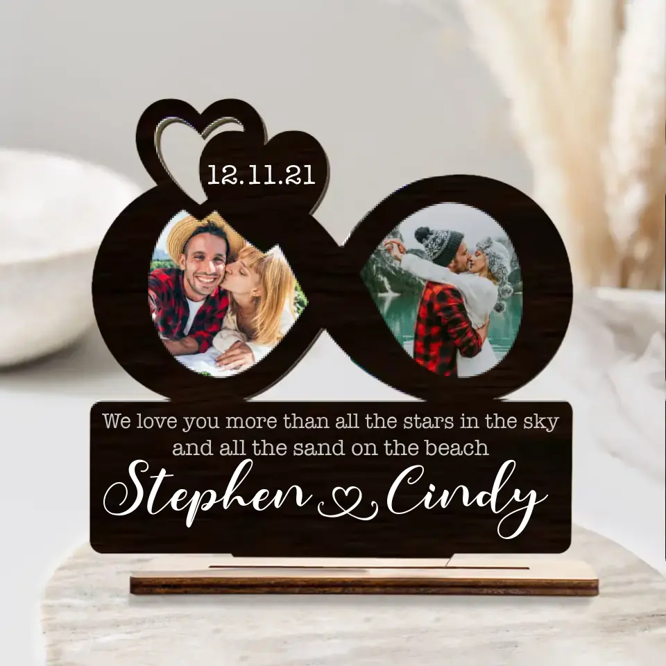 We Love You More Than Stars In The Sky - Personalized Custom Wooden Plaque - Best Gifts for Couple Him Her - 211IHPBNWP506
