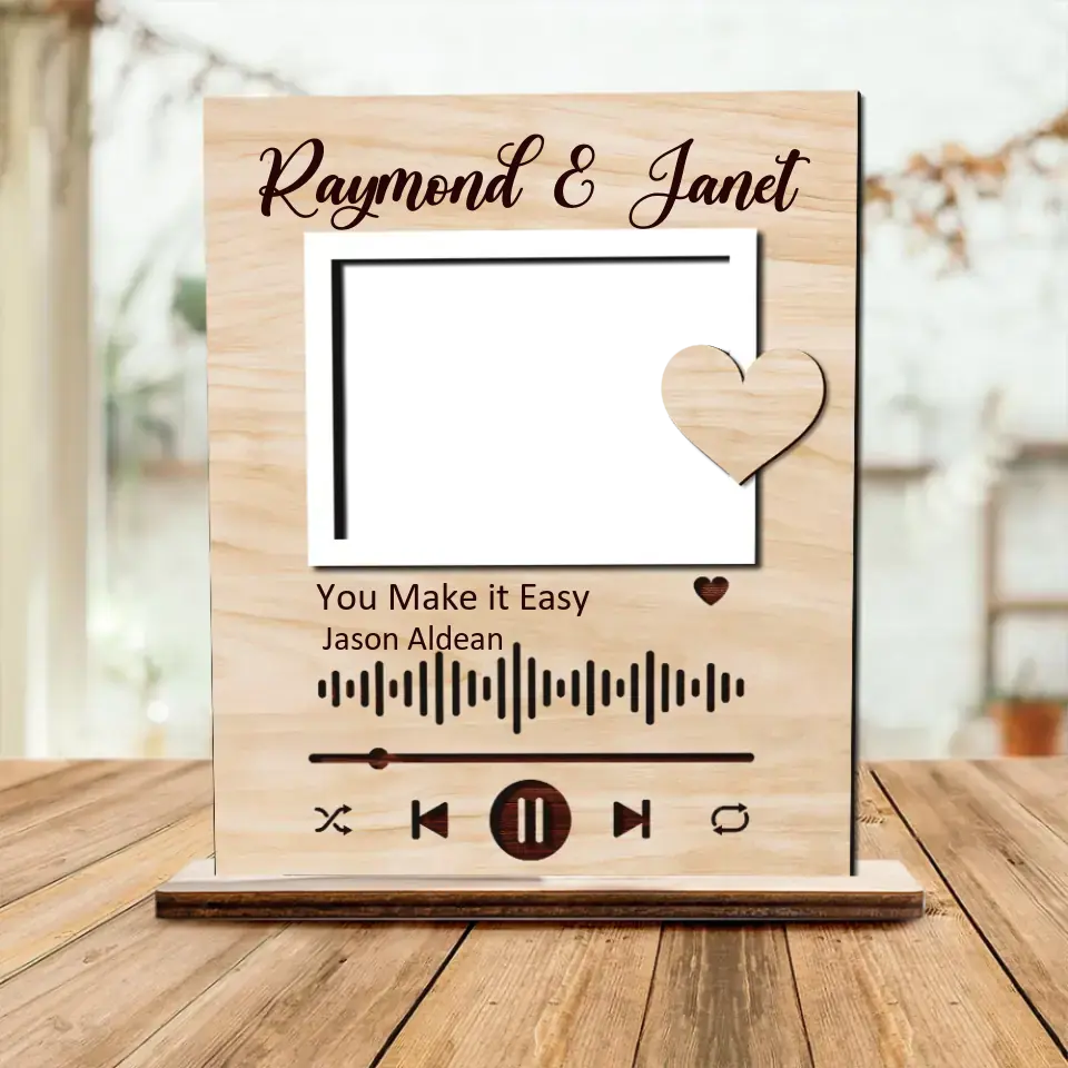 Custom Photo , Song Wooden Plaque for Music Lovers, Valentine Gift, Anniversary Gifts For Her Him - 212IHNLNWP881