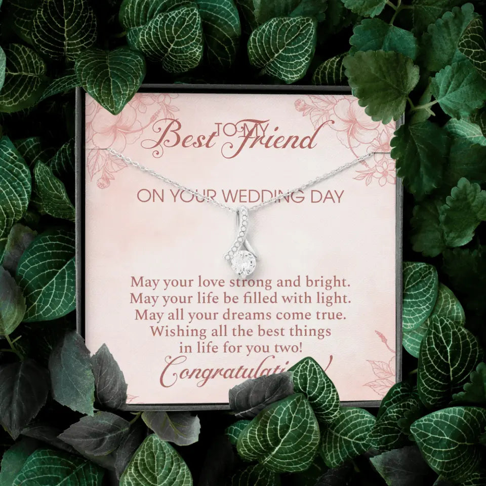 May Your Love Strong And Bright - Custom Name Necklace - Gift For Besties
