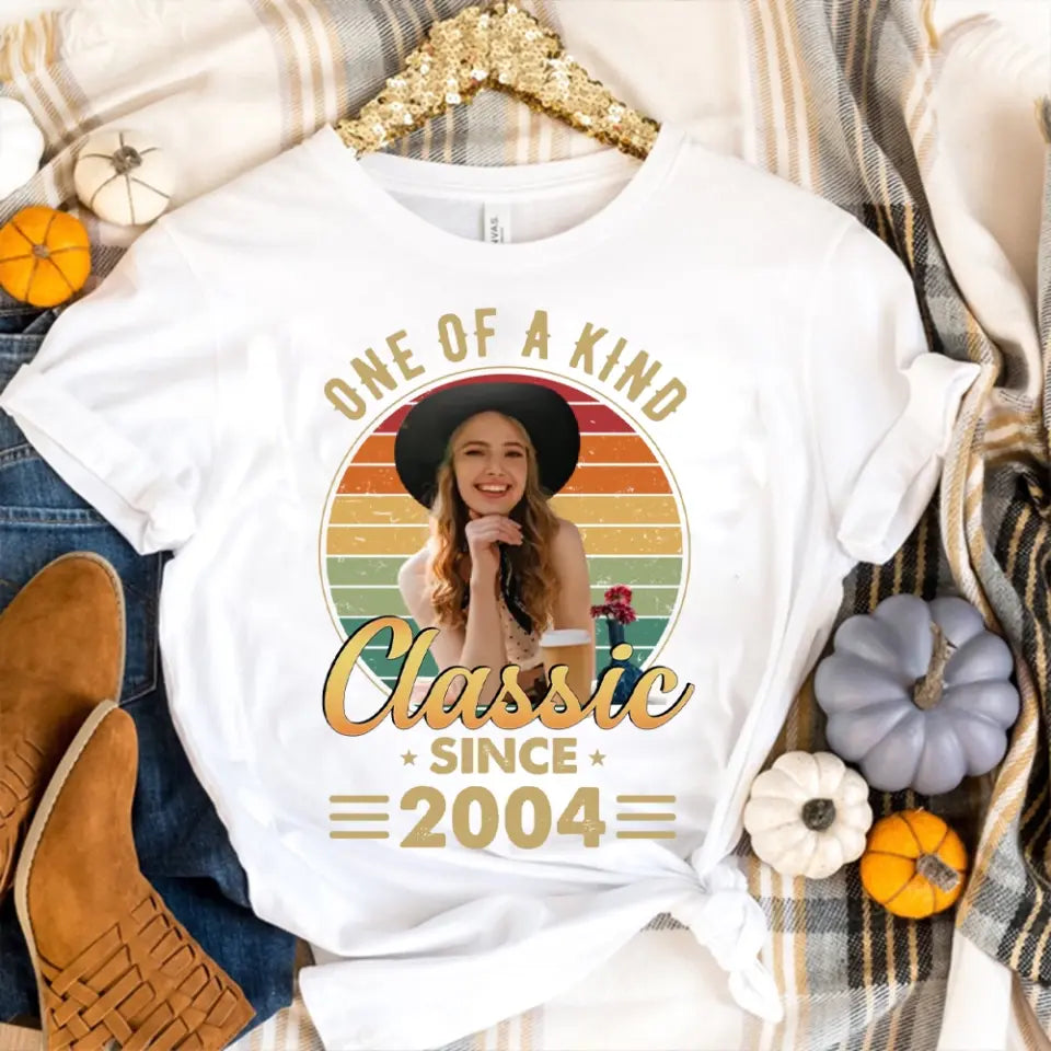One Of A Kind - Vintage Retro Birthday Shirt - Upload Photo Birthday Gift | 303IHPNPTS129