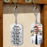 May Your Air Be Clear The Flight Be Smooth, Personalized Steel Keychain, Gift For Pilot | 311IHPLNKC1155