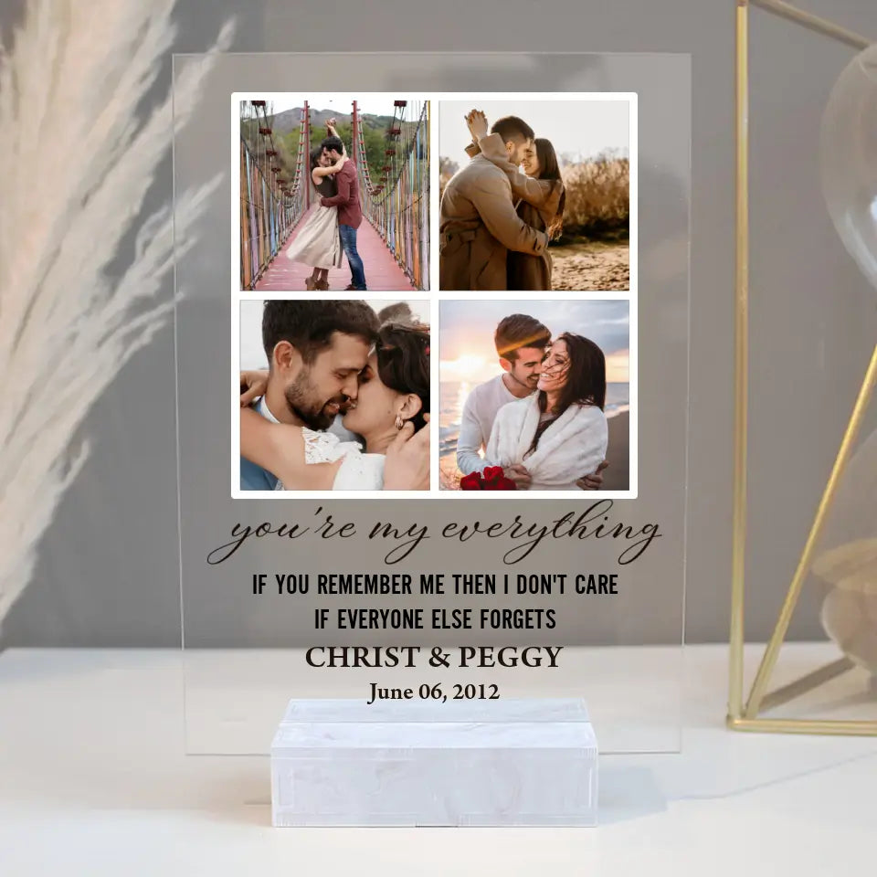 If You Remember Me Then I Don't Care If Everyone Else Forgets - Personalized Acrylic Plaque