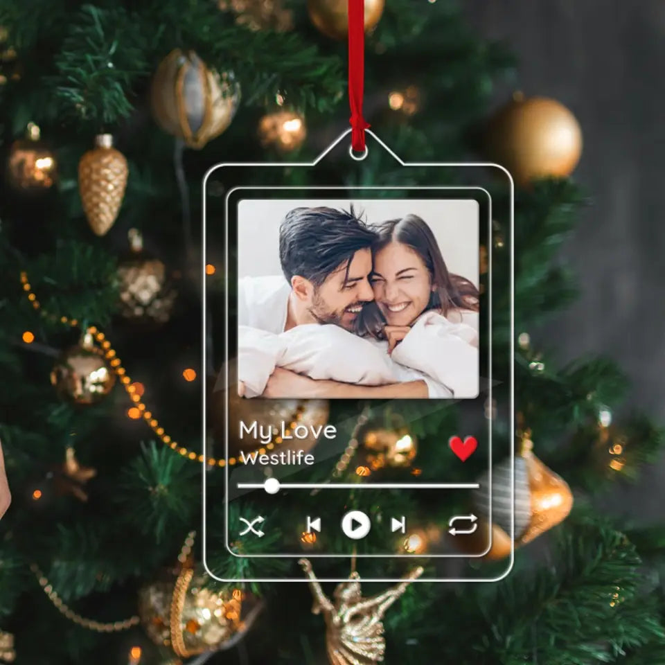 Custom Photo Song's Name - Personalized Car Ornament