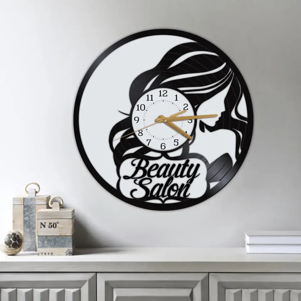 Beauty Salon - Special Wall Clock - Best Gift For Hairdressers For Hairstylists For Him/Her - Hair Salon Decor - 306IHPNPWC652