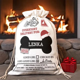 Pet Dog Santa - Personalized Sack Stocking