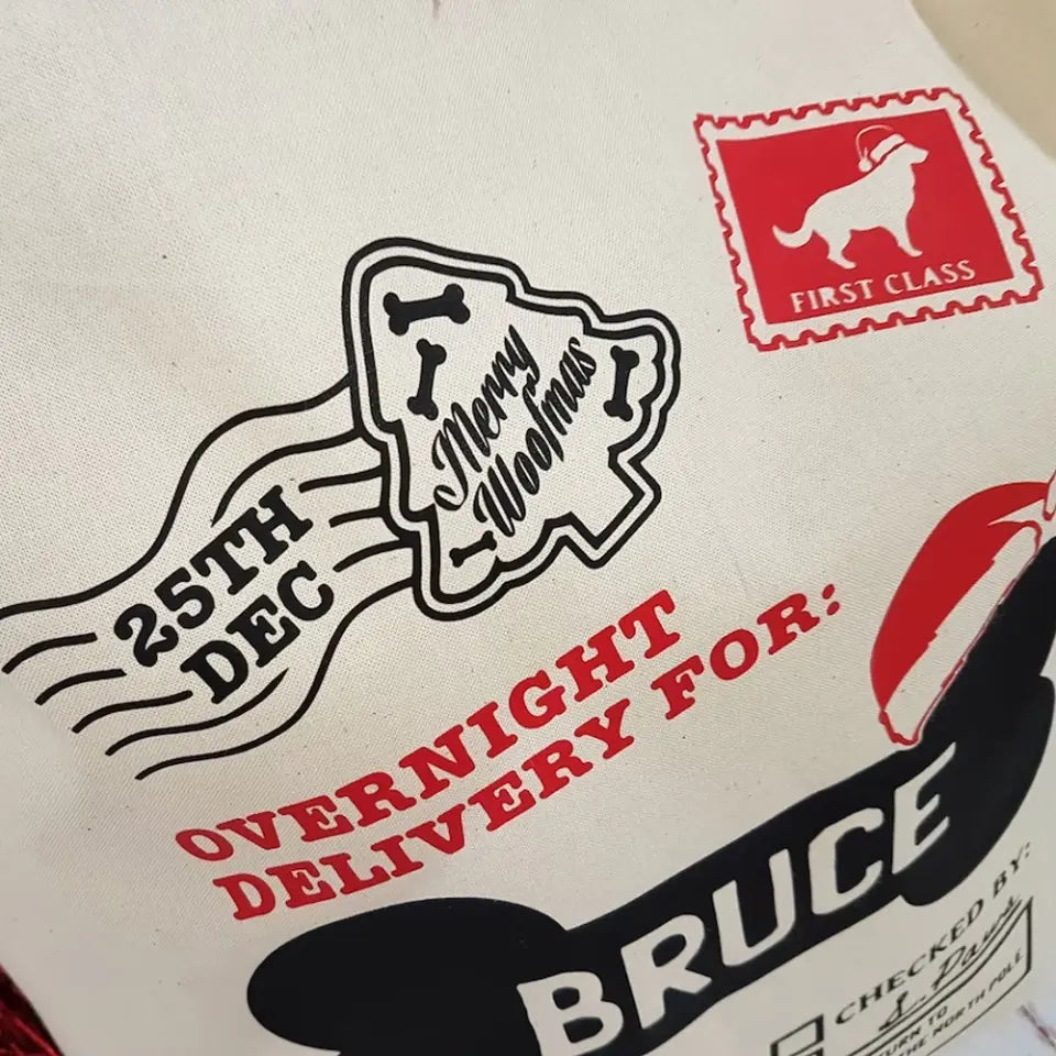 Pet Dog Santa - Personalized Sack Stocking