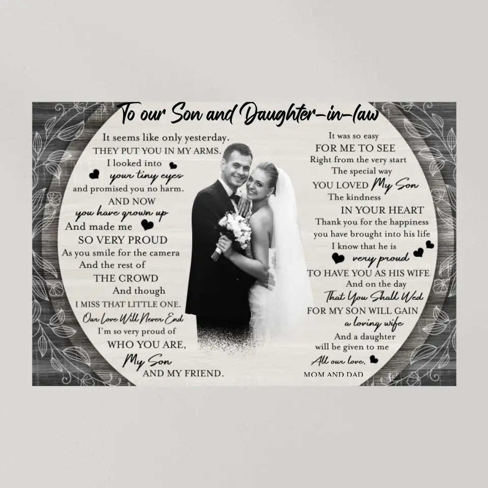 Eternal Bonds: A Gift of Art for Our Daughter-in-Law and Son, Wall Art Canvas/Poster, Gift For Son & Daughter-in-law | 309IHPBNCA1034