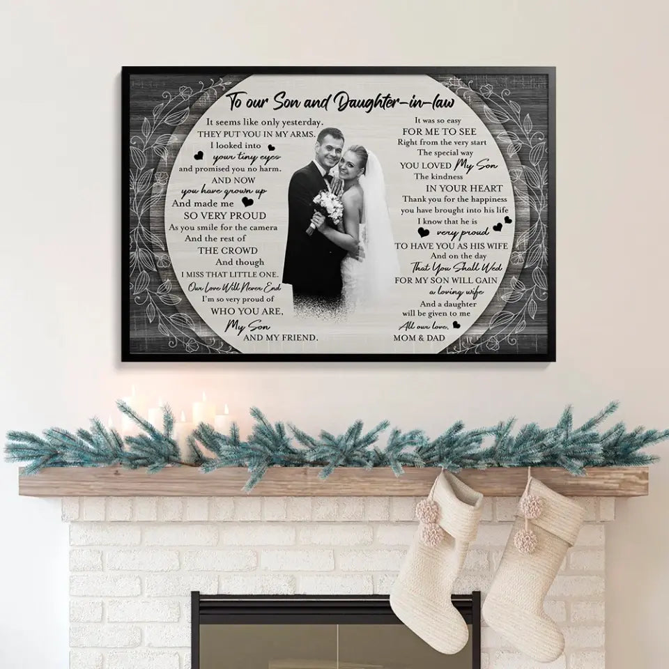 Eternal Bonds: A Gift of Art for Our Daughter-in-Law and Son, Wall Art Canvas/Poster, Gift For Son & Daughter-in-law | 309IHPBNCA1034