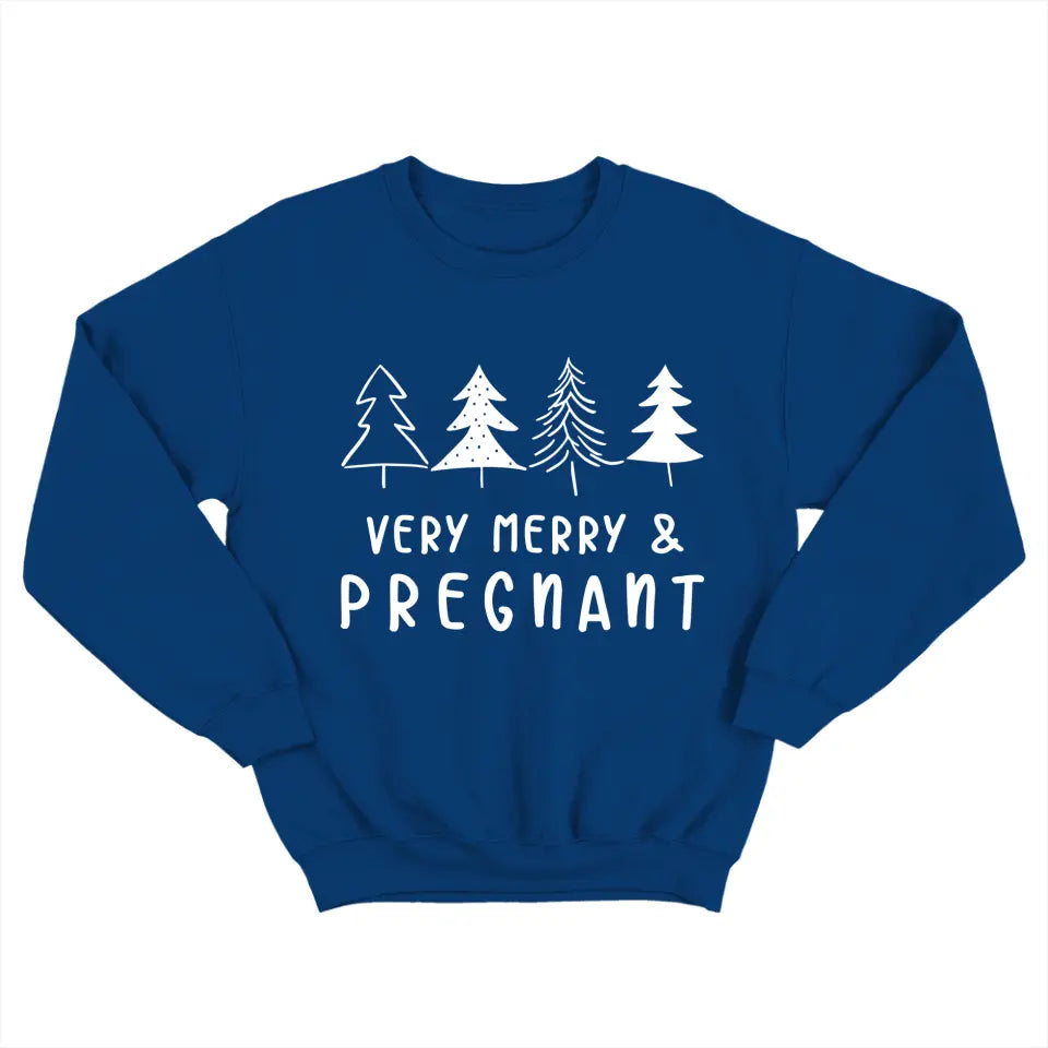 Very Merry & Pregnant, Cozy Sweatshirt for Mom-to-Be, Gift For New Mom Pregnant Wife | 311IHPNPTS1193