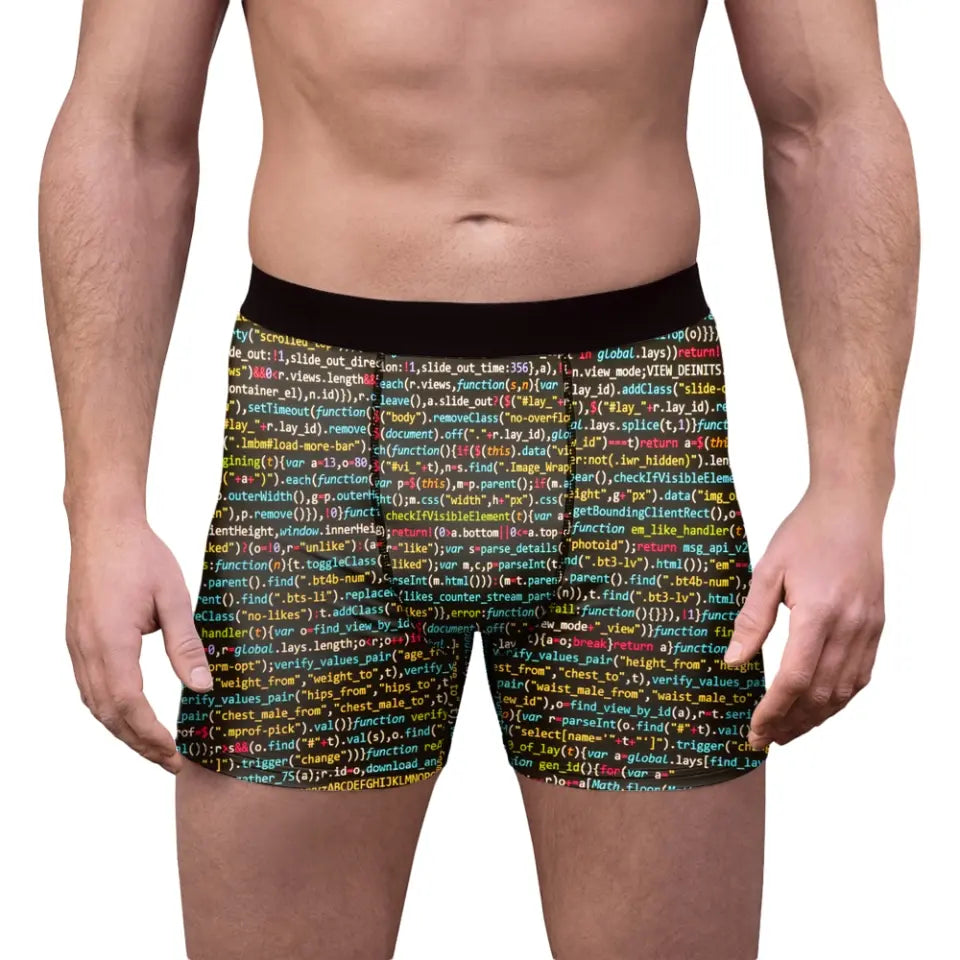 Lines Of Code, Coding Chic for Coders, All-over Print Men's Boxer Briefs, Gift For Coders, Developers | 311IHPNPMB1196