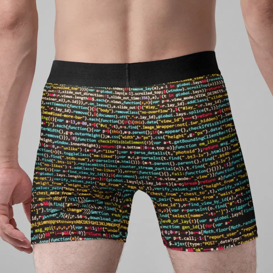 Lines Of Code, Coding Chic for Coders, All-over Print Men's Boxer Briefs, Gift For Coders, Developers | 311IHPNPMB1196