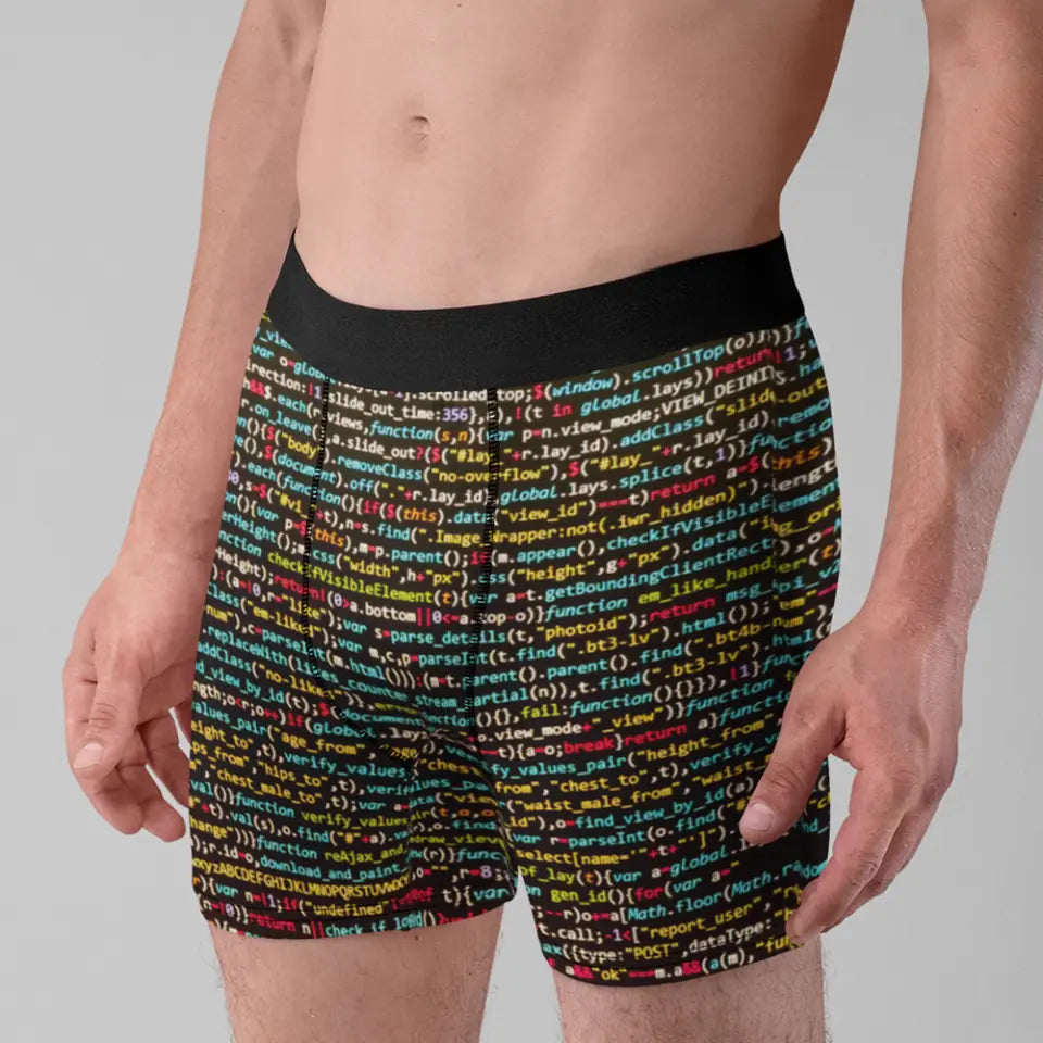 Lines Of Code, Coding Chic for Coders, All-over Print Men's Boxer Briefs, Gift For Coders, Developers | 311IHPNPMB1196