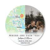 Where She Say Yes- Best Personalized Round Wooden Sign For Anniversary-208IHPTHRW053